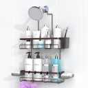 Shower Caddy Hanging Bathroom Organizer: Rustproof Shelf for Inside Shower - No Drilling, Over Showerhead - Bath Shelves for Shampoo, Soap - Bronze