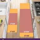 DEXI Kitchen Mats for Floor 2 Piece Set, 17x29+17x59, Cushioned Standing Mat Anti Fatigue, Waterproof Comfort Floral Padded for Laundry Room Office, Blue