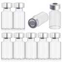 2ml Glass Vials for Injection, with Self Healing Injection Port, Transparent Sealed, Empty Vials for Injection (50, 2ml)