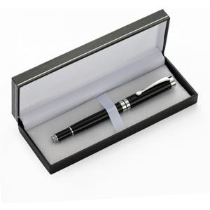 Metal 26 Bright Tip Fountain Pen Black Gift Box Set Business Advertising Gift Fountain Pen 2pcs (black silver clip)