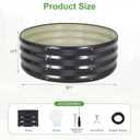 Galvanized Raised Garden Bed- 2Pcs Metal Planter Boxes Outdoor | 12" Tall 36" Round Steel Raised Bed Kit & Fire Pit Ring for Gardening with Protective Tape for Vegetables, Flower (Grey)