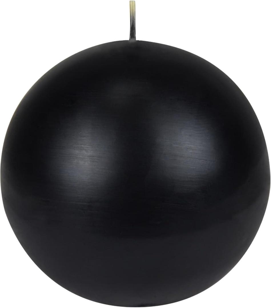 Zest Candle 2-Piece Ball Candles, 4-Inch, Black