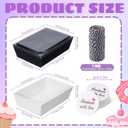Outus 100 Pack 8 x 6 Inch Paper Charcuterie Boxes with Clear Lids Mother 's Day Desserts Cake Containers Cake Large Take out Bakery Boxes with Gift Tags Rope for Sandwich(Black)