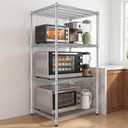 24"Depth Metal Wire Shelving Unit Metal Shelf Adjustable Storage Rack Kitchen Storage shelves 4 Tier Commercial Heavy-Duty 2200 LBS Sturdy Standing Steel for Home Garage Pantry 24"Dx 30"Wx59"H