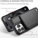 Vinich for iPhone 15 Pro Max Wallet Case with Card Holder, RFID Blocking Credit Slots Kickstand Shockproof Phone Cover Fit for iPhone 15 Pro Max 6.7" Black