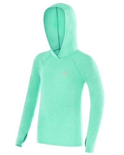 Roadbox Boys Rash Guard Hooded Fishing Shirt, Kids UPF 50+ Long Sleeve Sun Hoodie, Youth UV Protection Beach Swim Shirts, XL