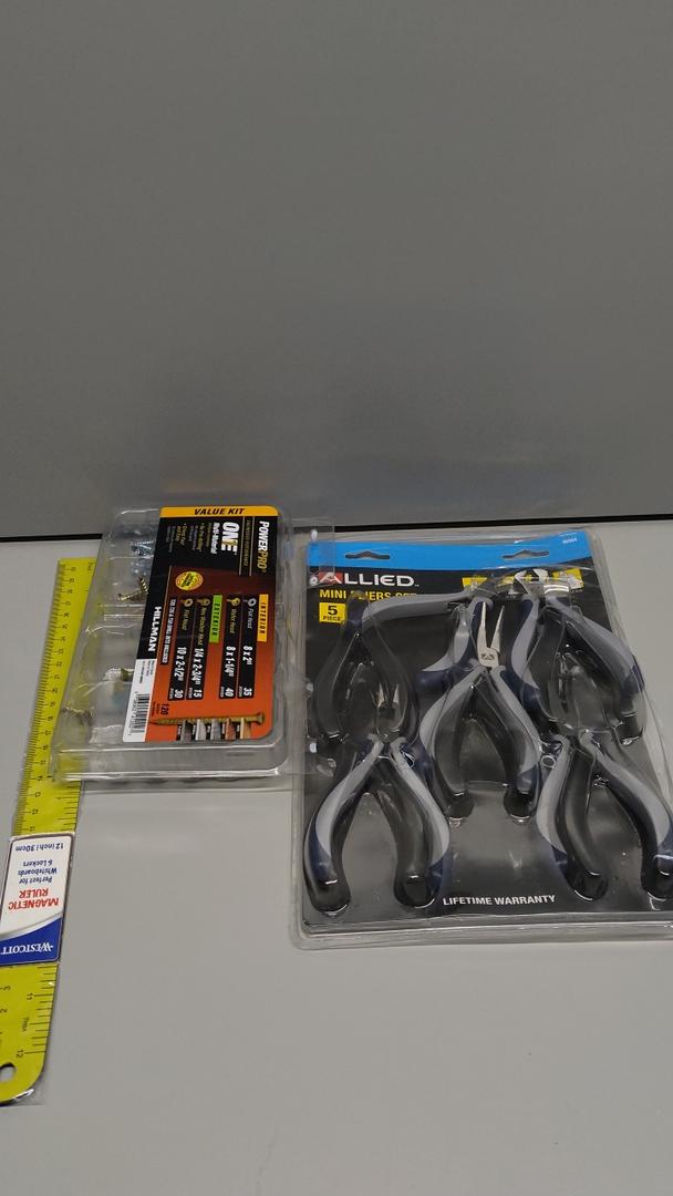 Home Tools Set 3 Pack, Allied Mini Pliers, Screws and Ruler