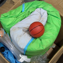 Large Bounce House for Big Kids, 14.8 x 14.5 FT Inflatable Bouncer Jumper Slide with 650W Blower, Basketball Hoop, Throw Ball Game, Ball Pits White