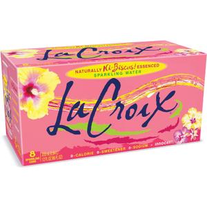 La Croix Sparkling Water, Hi-Biscus!, 12 Fl Oz (pack of 8) (EXP 05/17/27)