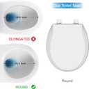 Durable Round Toilet Seat with Slow Soft Close - Easy to Install and Clean, Never Loosens - White, Fits Most Round Toilets