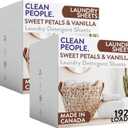 Clean People Laundry Detergent Sheets- Recyclable Packaging, Hypoallergenic, Stain Fighting, Works with All Machines including HE (384 Count, Sweet Petals)