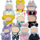 10 Pack Compatible for Labubu Clothes, 17cm Doll Clothes Cute Outfits Stylish Accessories Designer Hat Dress Shirt Set Compatible for Labubu Birthday Party Decoration Gift (Adorable, 17cm)