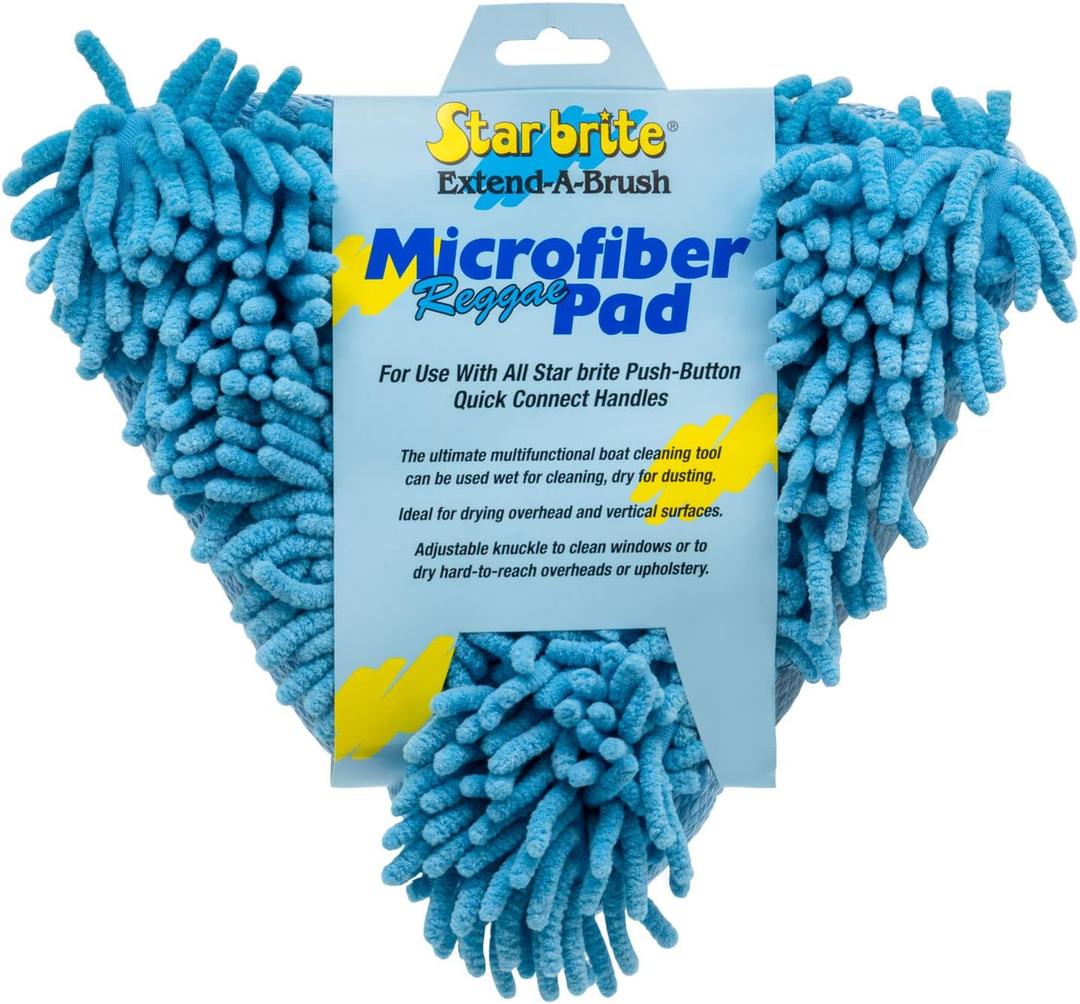 STAR BRITE Reggae Wet/Dry Pad - Super Absorbent Microfiber for Boat, Car & RV - Scratch-Free Cleaning with Articulated Base (040128) (Large (Pack of 1))