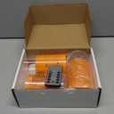 Homemory Halloween Orange Flameless Candles with String Lights, Battery Operated LED Candles with Remote and Timer, Candles for Halloween Decoration, Fall, Harvest Festival