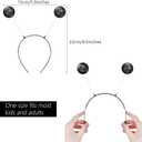 Sintege Halloween Alien Headband and Metallic Flared Pleated Skater Skirt for Halloween Costumes Supplies (Black, L)