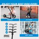 LaScoota Kick Scooter for Kids Ages 6+, Teens & Adults, Large 8" Sturdy Urethane Wheels. Adjustable Handlebar, Lightweight, Foldable, 220lbs Max Load