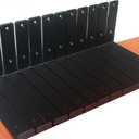 8 Pack - 9.25" L x 6" H x 1.5" W J Lip Shelf Brackets Rustic Farmhouse Iron Wall Floating Shelf Bracket Metal Shelf Bracket Industrial Shelf Supports with Screws Black