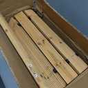 VEVOR 12 ft L x 17 in W, Non-Slip Straight Cedar Wood Garden Walkway, Roll Out Path with Wire Rope Connection, Brown