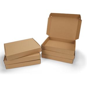 13x10x2 inch Shipping Boxes Set of 6 Brown, Inner Size 12.6x9.6x1.6 inch Cardboard Box Mailers for Small Business Packaging Mailing or Gift Wrapping Giving
