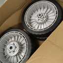 CheeMuii 4 Pack Lawn Mower Wheels Kit 2 Rear Wheels Replace for 42710-VE2-M02ZE and 2 Front Wheels Replace for 44710-VL0-L02ZB Compatible with Honda Lawn Mower HRR216 HRS216 HRT216 etc, 8 inch-Rear & Front-4PCS