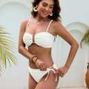 Blooming Jelly Women Bikini Sets Sexy Two Piece Bathing Suit U-Wire Swimsuits (White, M)