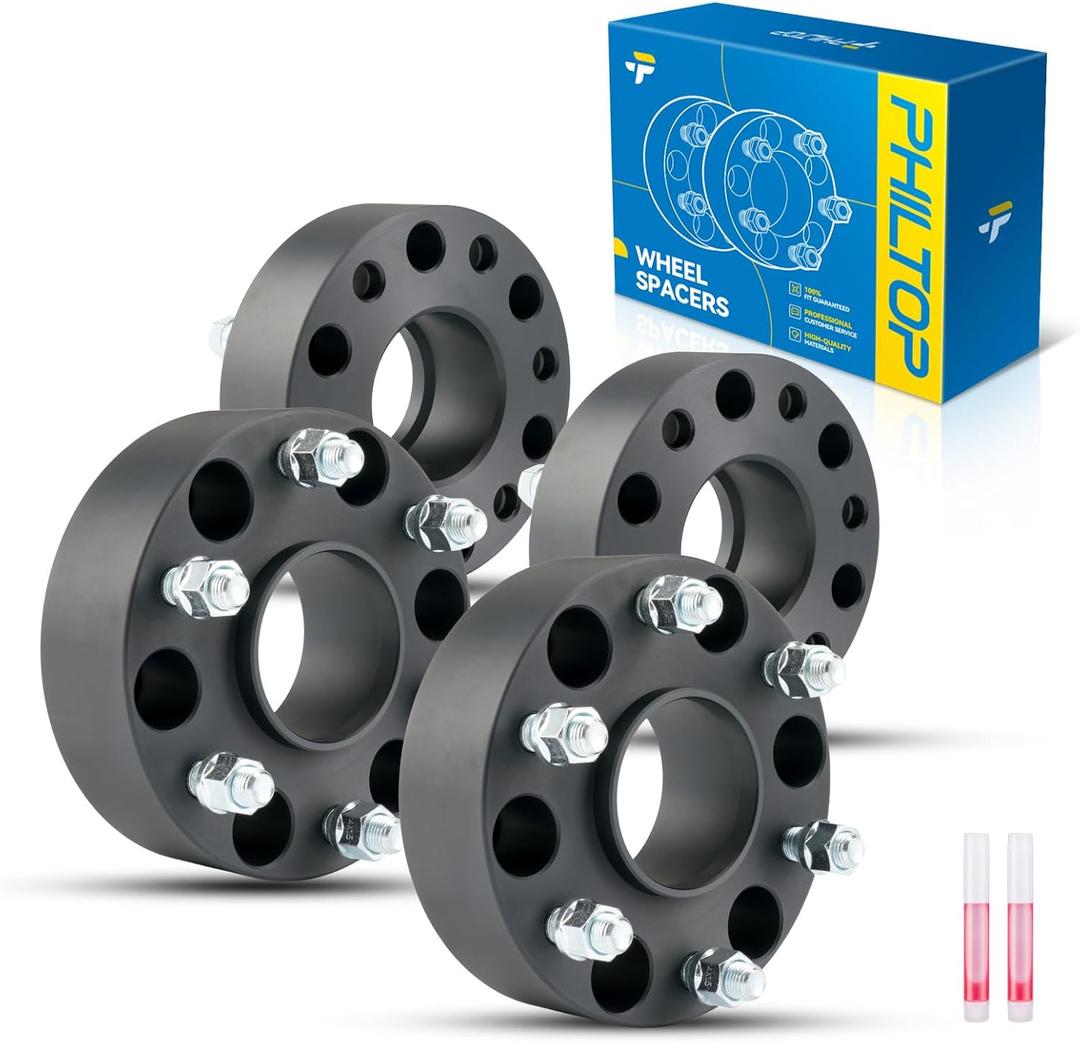 PHILTOP 6x5.5 Wheel Spacer, 2" Hub Centric Wheel Spacers Fit for Silverado 1500, Sierra 1500, Tahoe, Suburban, Avalanche 1500, Thread Pitch M14x1.5 Hub Bore 78.1mm - 4pcs
