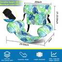 Blueweenly 2 Pack Inflatable Pool Float for Adult Adjustable Hammock Float Chair Fabric Pool Lounge Chairs Blow up Water Chairs Rafts for Summer Swimming Party Fun(Tropical,Blue,Green)