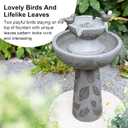 Glitzhome Water Fountain Outdoor, Outdoor Fountain with Lights & Pump, 26" H 2-Tiered Polyresin Bird Bath Fountain Waterfall Floor-Standing Water Feature for Garden, Yard, Patio, Home Decor