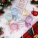 6pcs Candyland Christmas Decorations, Lollipop Hanging Candy Cane Christmas Tree Decor, Xmas Birthday Party Wedding Supplies Decoration, Christmas Ornaments Crafts (6, Round Lollipop)