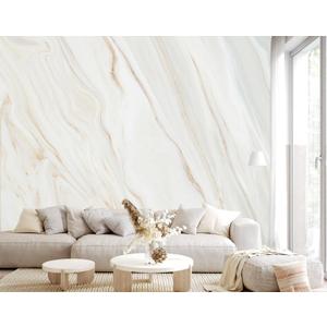 Brown and White Marble Wallpaper Mural Peel and Stick 137"x100"