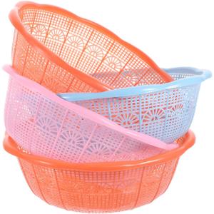 BESPORTBLE 4pcs Plastic Rice Washing Basket and Strainer Set, Multifunctional Colander for Vegetables, Fruits, Pasta, and Dough Preparation
