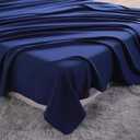 NTBAY Twin Extra-Long Flat Sheet Only - Brushed Microfiber Flat Sheet - Soft, Wrinkle-Free, Fade-Resistant, Stain-Resistant, Top Sheet, Hotel Quality Flat Bed Sheet, Navy Blue