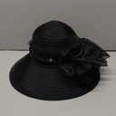 VECRY Lady Derby Dress Church Cloche Hat Bow Bucket Wedding Bowler Hats (Black)