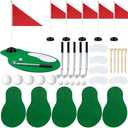 5 Sets 40 PCS Golf Centerpieces Table Decorations with Green Mats Ball Red Flag Plastic Flag Stand for Sport Themed Birthday Party Decor