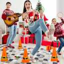 26 Pcs Christmas Ring Toss Game, Soft Plastic Cones Cornhole Bean Bags Carnival Party Games for Christmas Birthday Party Indoor Outdoor Games Supplies