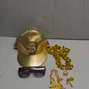 80s 90s Hip Hop Costumes Outfit Kit Fake Gold Chain Necklace Dollar Sign Cap Jewelry Set Rapper Accessories