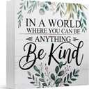 Eucalyptus Bible Verse Decorative Signage for Office Home, Be Kind, Wooden Sign 5x5 Inches