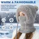 3 in 1 Beanie Hat for Women, Beanie Hats for Women, 3-in-1 Winter Balaclava, Women's Knitted Hat in Autumn and Winter