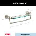 Delta 79710-SS Cassidy 18-in Glass Shelf with Towel Bar in Stainless Steel
