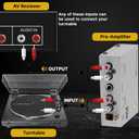 Pyle Ultra Compact Phono Preamp - Mini Turntable Preamp for Audio - Guitar, Microphone - RCA Input/Output for Record Player - Receiver - Amplifier - PP444