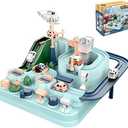 Car Rescue Adventure Toys for 3 4 5 6 7 8 Years Old Boys Girls,City Rescue Toy Set Montessori Car Race Tracks Parking Playsets for Toddlers (Macaron)