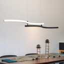 EDISLIVE Modern Wave LED Island Light, 40" Linear Dimmable Pendant Light Kitchen Island Adjustable Height Ceiling Pendant Black