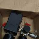 Air Compressor Pressure Switch Control Valve, cnaodun 90-120 PSI Air Compressor Switch Equips Four-Port Pressure Regulator Gauge 1/4 NPT Thread