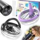 2 Pack 40 oz Tumbler Flip Straw Lid Replacement for Stanley Quencher, Leak Proof Lid Replacement Spill Proof Reusable Tumbler Cover Compatible with 40oz Stanley Cup Accessories