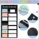 Gersoniel Pastel Math Number of The Day Pocket Chart Small Math Classroom Pocket Chart with 66 Dry Erase Cards Erase Pen for Home Classroom School Decor Teacher Supplies(Composition)
