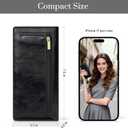 Airkit Slim Women's Wallet, Thin RFID Blocking Wallet for Ladies, Minimalist Credit Card Holder with Zipper Pocket, Glossy Black