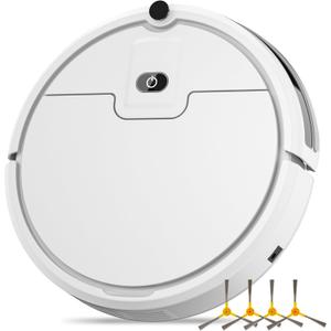 Robot Vacuum Cleaner,2900Pa Powerful Suction Robot Vacuums with Self-Charging,150Mins,Tangle-Free Robotic Vacuums Cleaner, Low Noise, Ideal for Hard Floor, Low-Pile Carpets & Pet Hair (White)