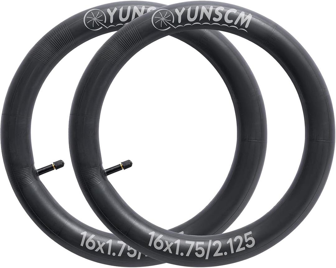 YUNSCM 16" Bike Tubes 16x1.75/2.125 Schrader Valve 47/57-305 Bicycle Tubes Compatible with 16 x 1.75 16x1.90 16 x 1.95 16x2.0 16 x 2.10 16 x 2.125 Bike Tire Tubes