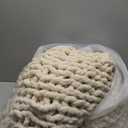 Admitrack Chunky Knit Blanket Throw 51"x63", 100% Hand Knit Chenille Throw Blanket for Sofa & Home Decor, Soft and Cozy Knitted Throw Blankets (Ivory51"x63")