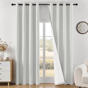 Joydeco White Blackout Curtains 84 Inches Long - 100% Blackout Curtain 2 Panels Set, Grommet Thermal Insulated Window Drapes for Bedroom Living Room (Pure White,52" Wx84 L)